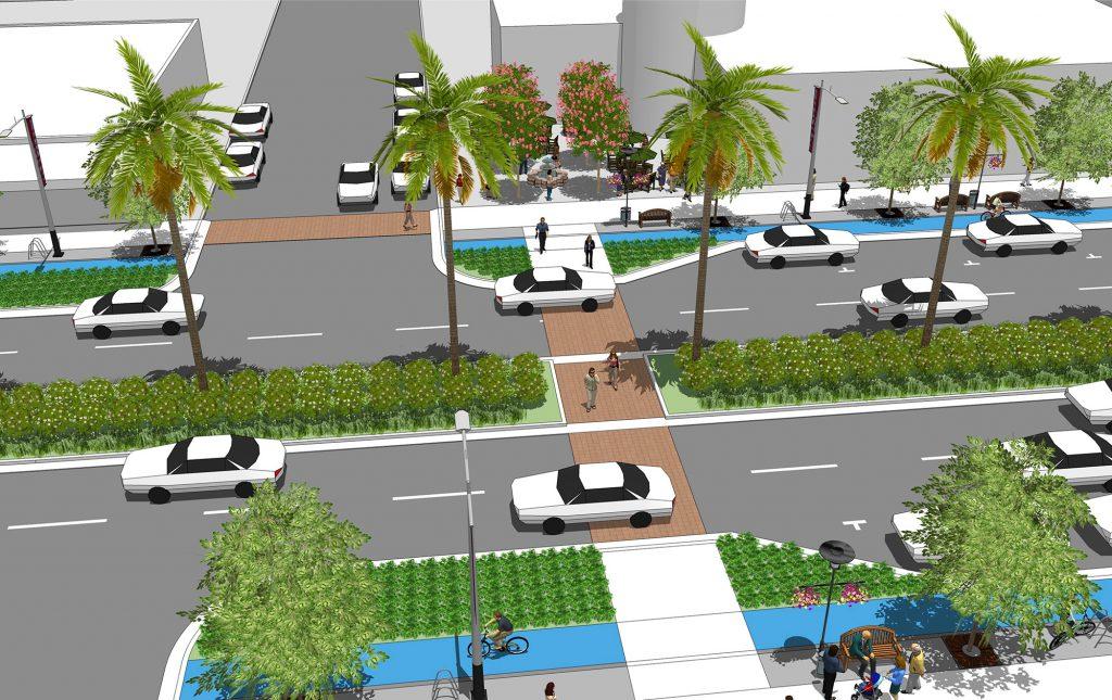 Rendering of State Route 15 Mid-City BRT Stations