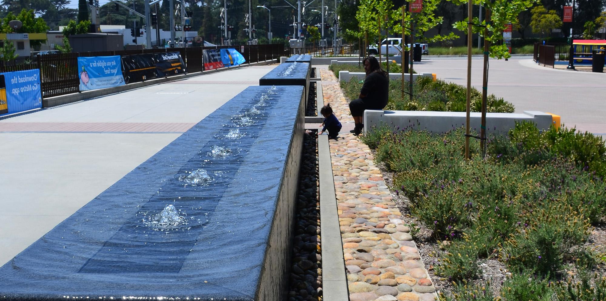 Monrovia Station Square fountain